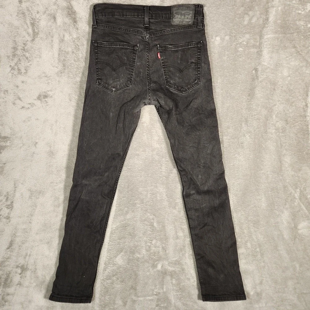 Levi's 512 Jeans Men's 31X32 Black Excellent Slim Taper Faded Denim‎ 28833-0287